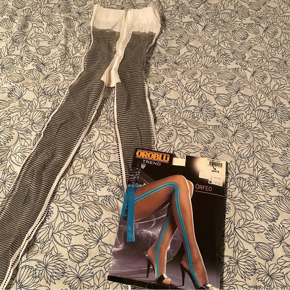 OROBLU black and white pattern tights